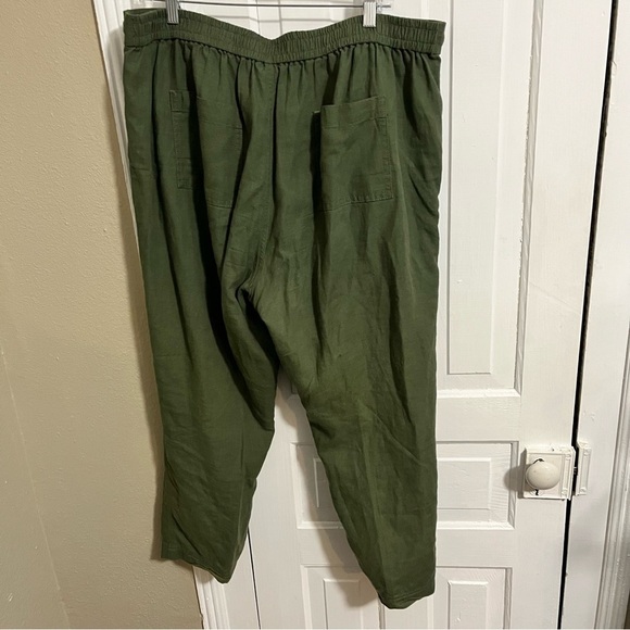 J. Crew Tie Waist Seaside Pants Green Extra Large XL Linen Blend K - Picture 5 of 10